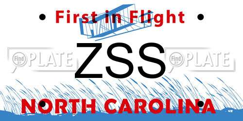 ZSS North Carolina License Plate