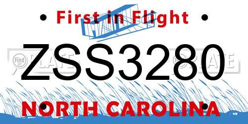 ZSS3280 North Carolina License Plate