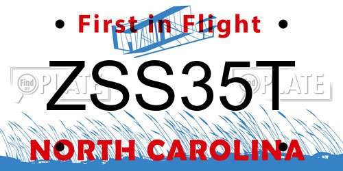 ZSS35T North Carolina License Plate