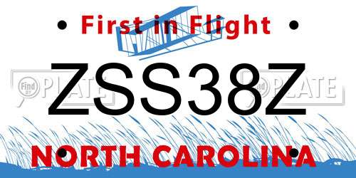 ZSS38Z North Carolina License Plate