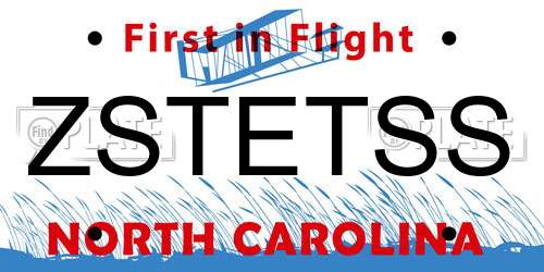 ZSTETSS North Carolina License Plate