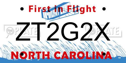 ZT2G2X North Carolina License Plate