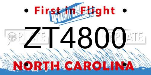 ZT4800 North Carolina License Plate