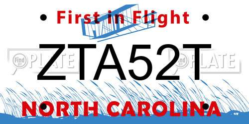 ZTA52T North Carolina License Plate