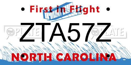 ZTA57Z North Carolina License Plate