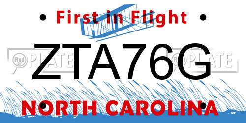ZTA76G North Carolina License Plate