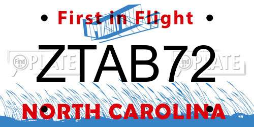 ZTAB72 North Carolina License Plate