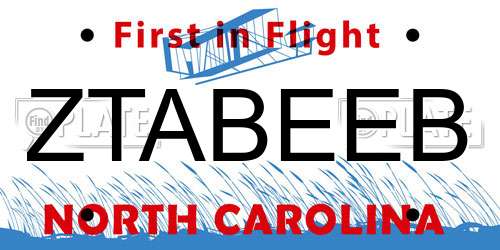ZTABEEB North Carolina License Plate