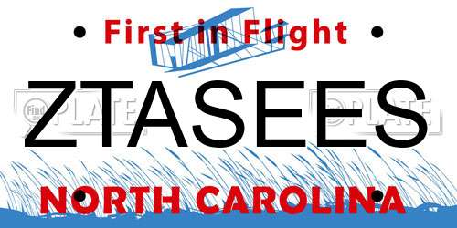 ZTASEES North Carolina License Plate