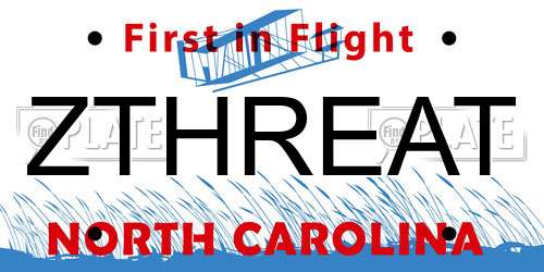 ZTHREAT North Carolina License Plate