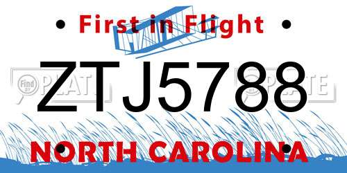 ZTJ5788 North Carolina License Plate