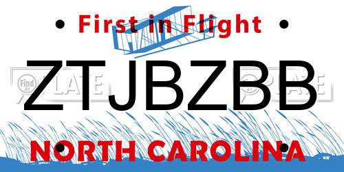 ZTJBZBB North Carolina License Plate