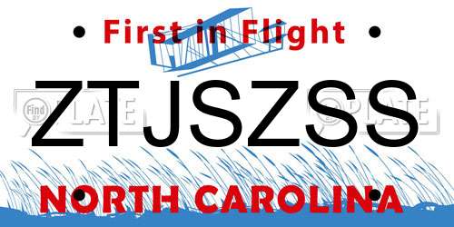 ZTJSZSS North Carolina License Plate