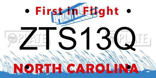 ZTS13Q North Carolina License Plate