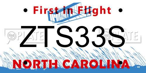 ZTS33S North Carolina License Plate