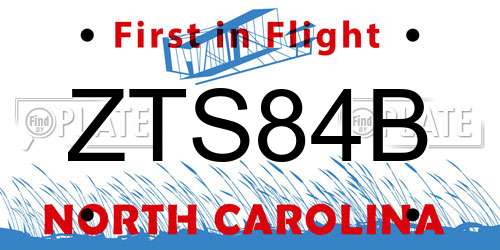 ZTS84B North Carolina License Plate