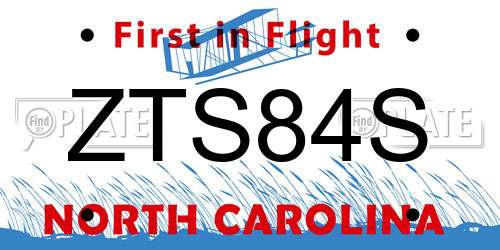 ZTS84S North Carolina License Plate