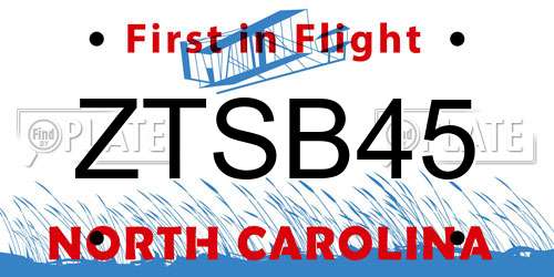 ZTSB45 North Carolina License Plate