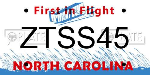 ZTSS45 North Carolina License Plate