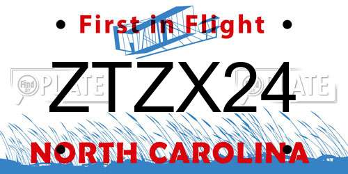 ZTZX24 North Carolina License Plate