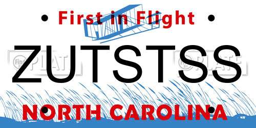 ZUTSTSS North Carolina License Plate