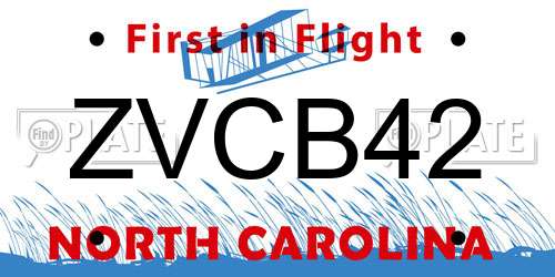 ZVCB42 North Carolina License Plate