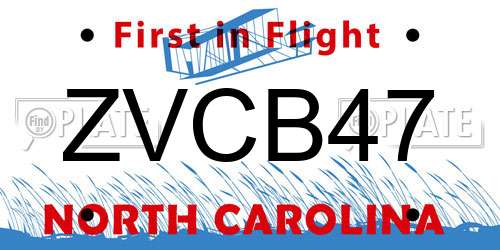 ZVCB47 North Carolina License Plate