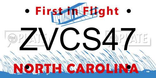 ZVCS47 North Carolina License Plate