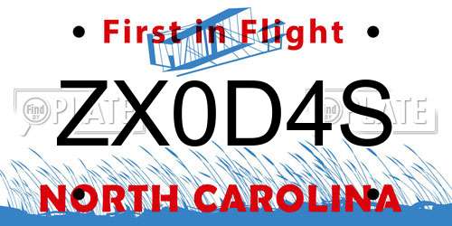 ZX0D4S North Carolina License Plate
