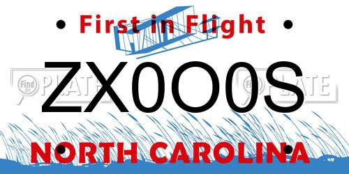 ZX0O0S North Carolina License Plate