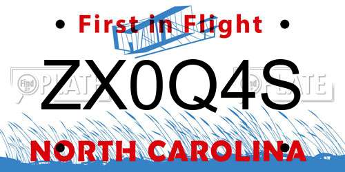 ZX0Q4S North Carolina License Plate