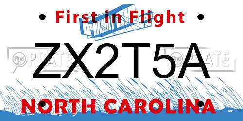 ZX2T5A North Carolina License Plate