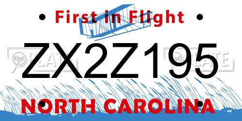 ZX2Z195 North Carolina License Plate