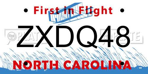 ZXDQ48 North Carolina License Plate