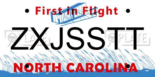 ZXJSSTT North Carolina License Plate