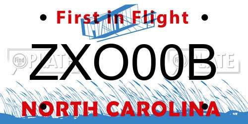 ZXO00B North Carolina License Plate