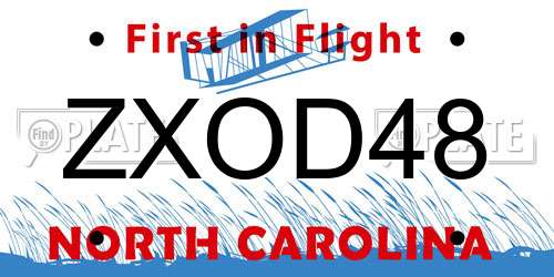 ZXOD48 North Carolina License Plate