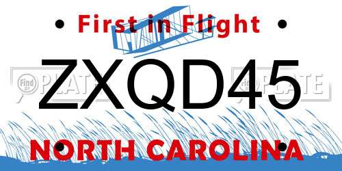ZXQD45 North Carolina License Plate