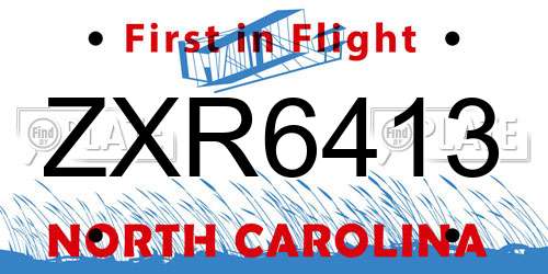 ZXR6413 North Carolina License Plate