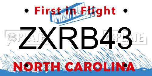 ZXRB43 North Carolina License Plate