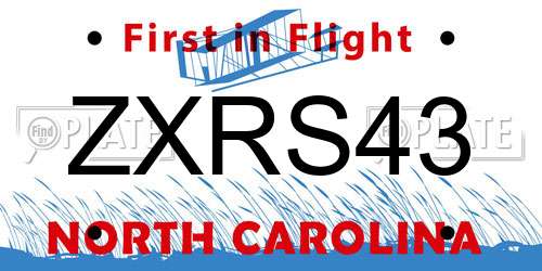 ZXRS43 North Carolina License Plate