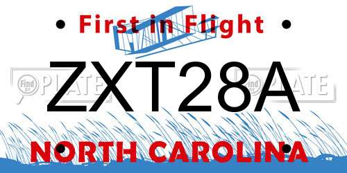ZXT28A North Carolina License Plate