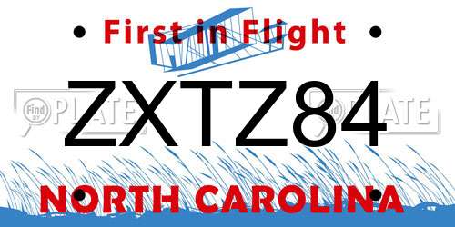 ZXTZ84 North Carolina License Plate