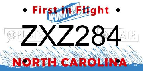 ZXZ284 North Carolina License Plate