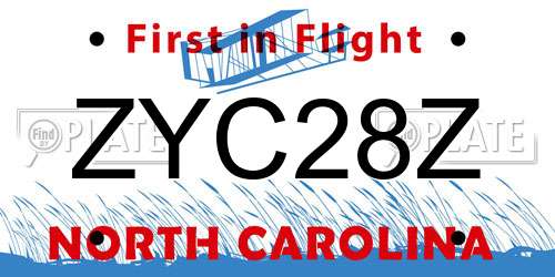 ZYC28Z North Carolina License Plate