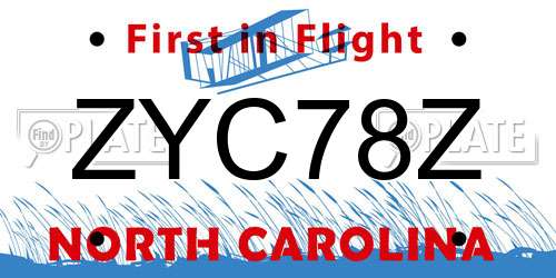 ZYC78Z North Carolina License Plate