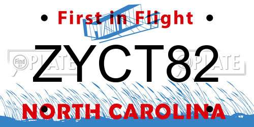 ZYCT82 North Carolina License Plate