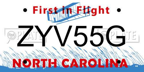 ZYV55G North Carolina License Plate