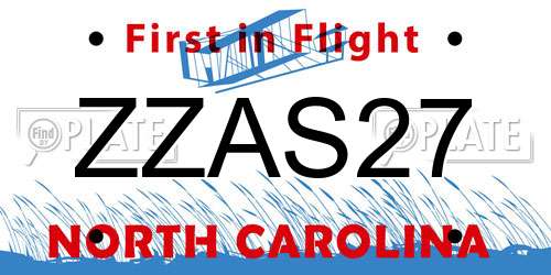 ZZAS27 North Carolina License Plate