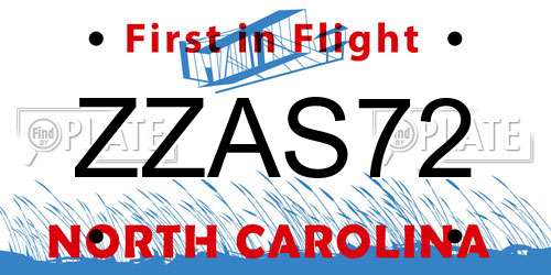 ZZAS72 North Carolina License Plate